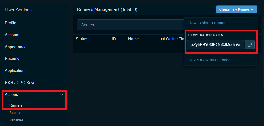 codeberg.org new runner screenshot